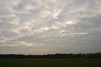 early morning clouds with a few blue spots showing through