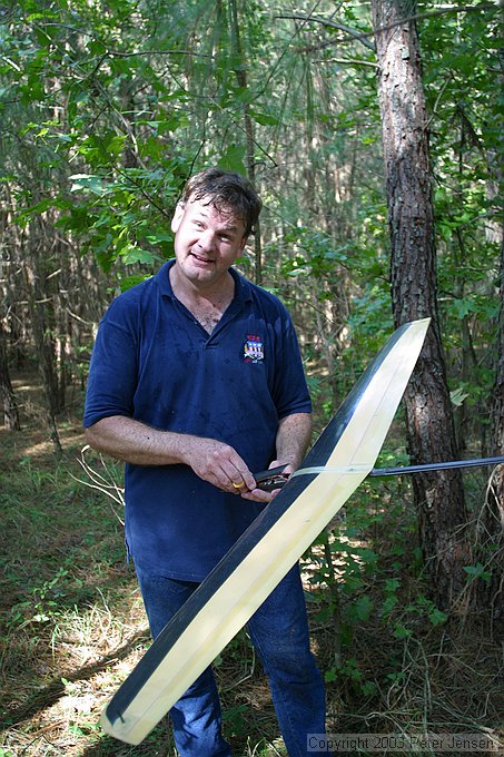 Phil with the undamaged model