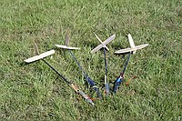 assortment of planes going into Buddy's van