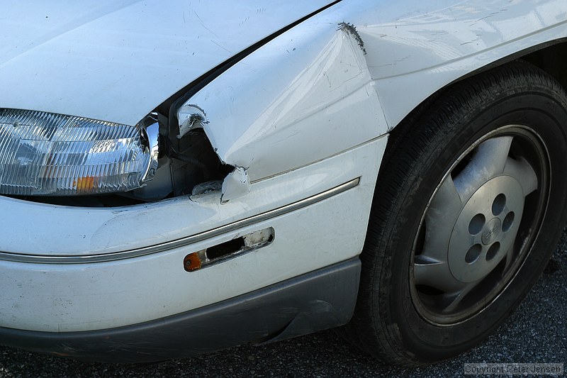 left front; headlight and turn signal gone, panel is probably going to be ugly.  Tire appears to be okay.