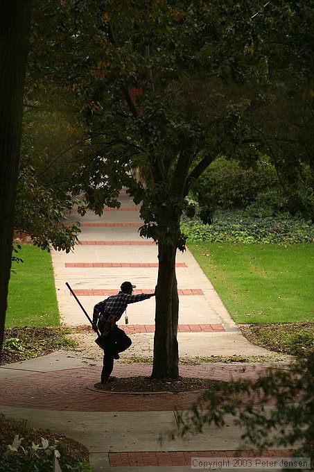 landscaper cleaning boots