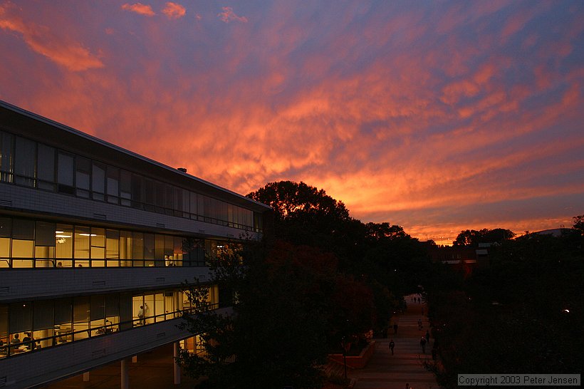 this was an absolutely beautiful sunset that only lasted for a few minutes.  I thought the sun was already gone when this came up about ten minutes later; the high altitude cloud layer really did well.   No saturation enhancement has been done.
