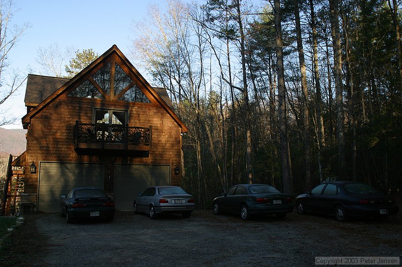 front of the cabin/house