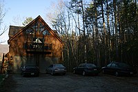 front of the cabin/house