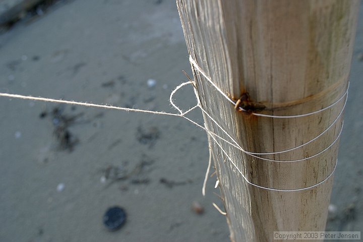 knot that held the kite