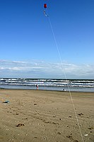 our old parafoil kite up in a steady onshore breeze