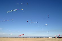 lots of kites on East Beach