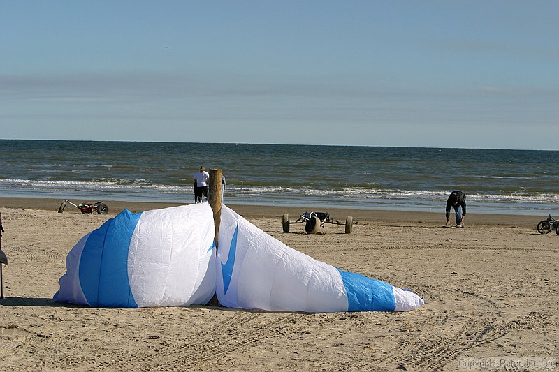 one way to store a wing (note the carts in the background)