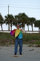 Paul launching the mini stunt kite