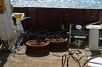 old railcar wheels used as anchors and weights