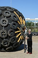 mom next to fender for scale