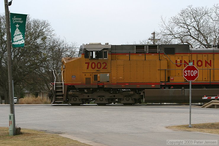 per dad's guess, a train full of empty coal cars going back up north for another load