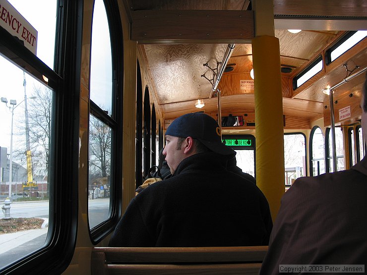 riding the Tech Square shuttle