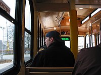 riding the Tech Square shuttle
