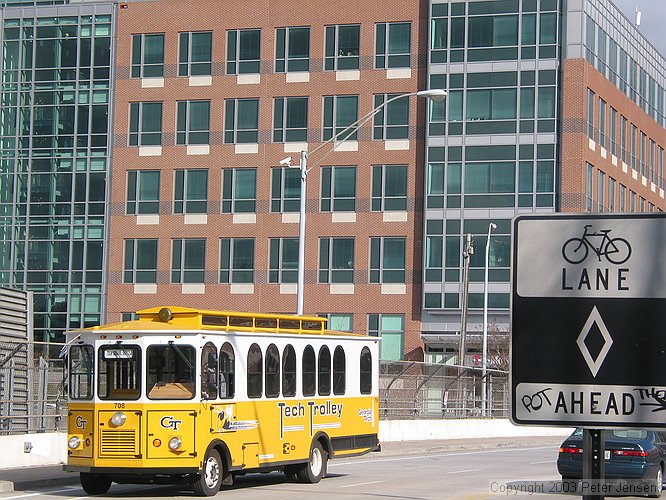 Tech Trolley with TSRB in the background, looking NE