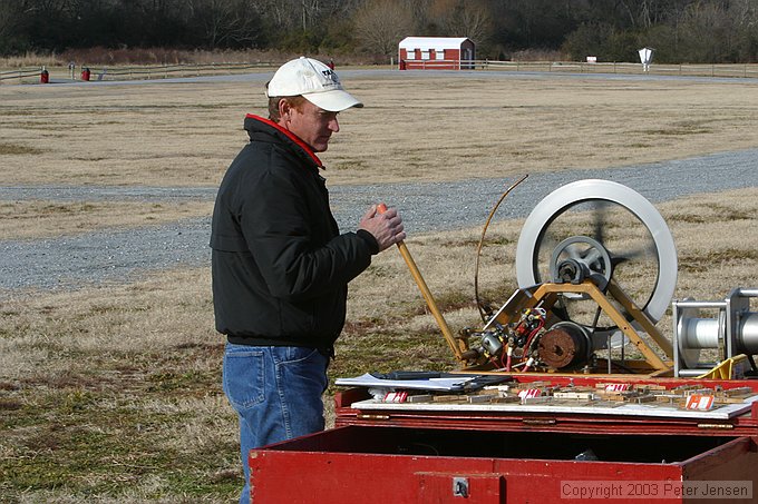 Randy operating the retriever