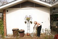 Kathi watering