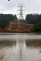 towers across the lake