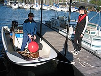 Will and Laura fetch a mark they were using for practice