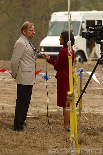 Rob Michelson giving an interview