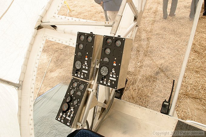 engine controls and master switches, although with radio system