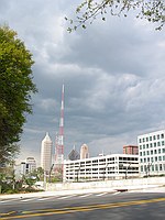 clouds over Tech Square; taken from 5th street bridge