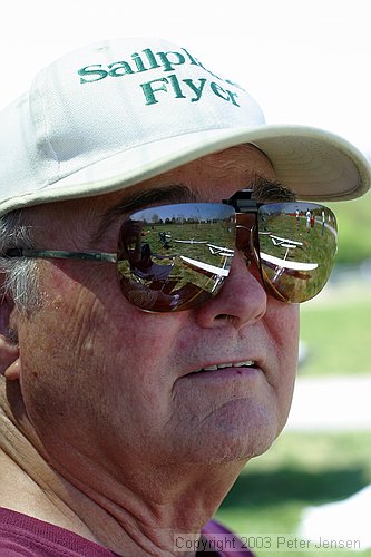 a few sailplanes reflected in Tom Cobb's shades