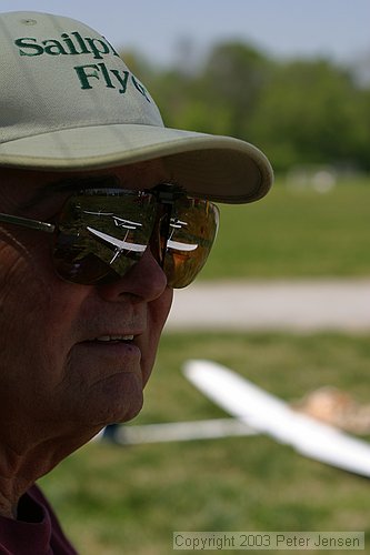 a few sailplanes reflected in Tom Cobb's shades