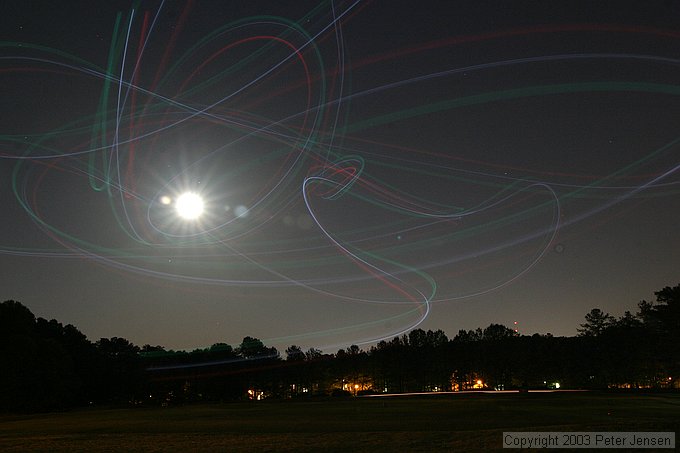 skywriting with the Funplanes Edge 540 foamie and some LEDs.  Charles Frey took the pictures.