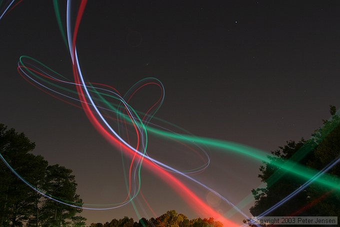 skywriting with the Funplanes Edge 540 foamie and some LEDs.  Charles Frey took the pictures.