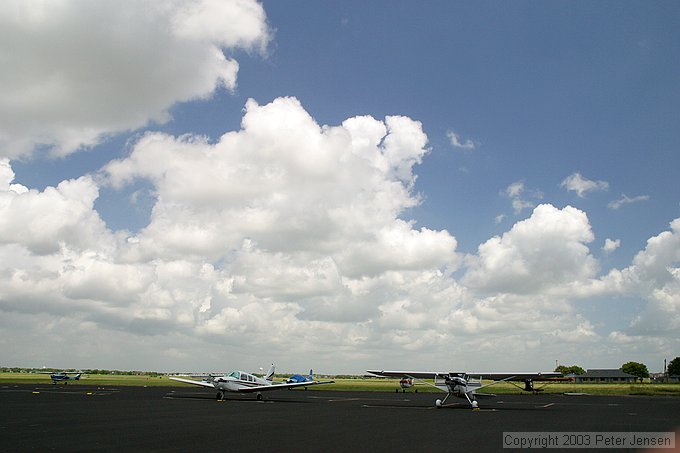 Luscombe (on right) at Lockhart