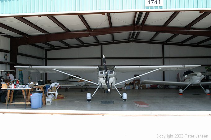 Luscombe in the hanger