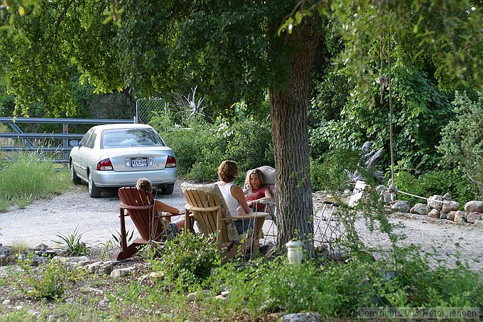 relaxing outside