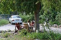 relaxing outside