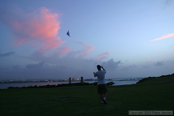 stunt kite over El Morro