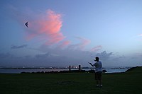 stunt kite over El Morro