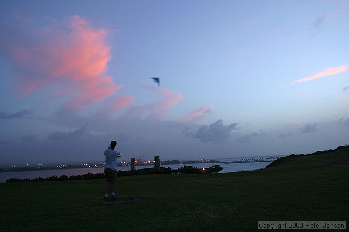 stunt kite over El Morro