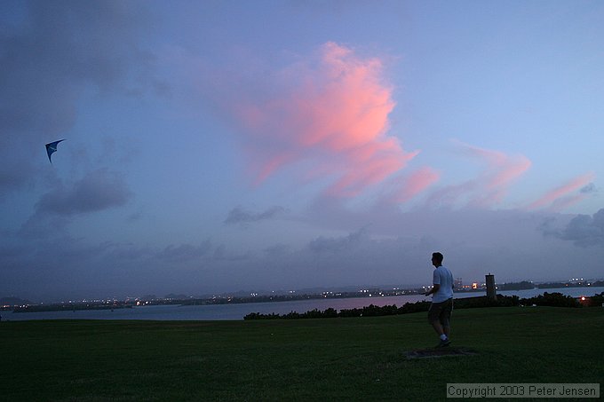 stunt kite over El Morro