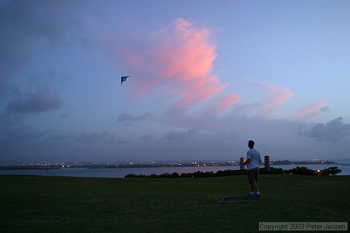 stunt kite over El Morro