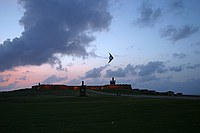 stunt kite over El Morro