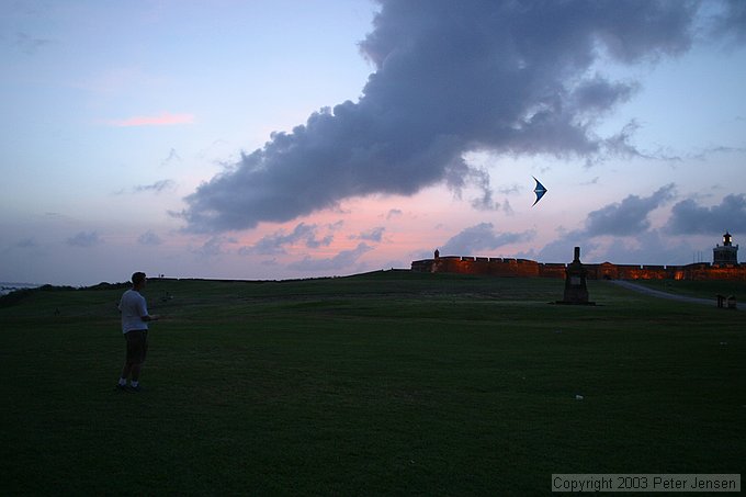 stunt kite over El Morro