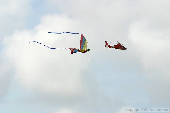 kite and coast guard helicopter