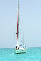 Aries following us in to the Anegada channel entrance