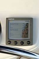 now, to be fair, that's calibrated as depth under keel, but the lowest I saw was 1.7'