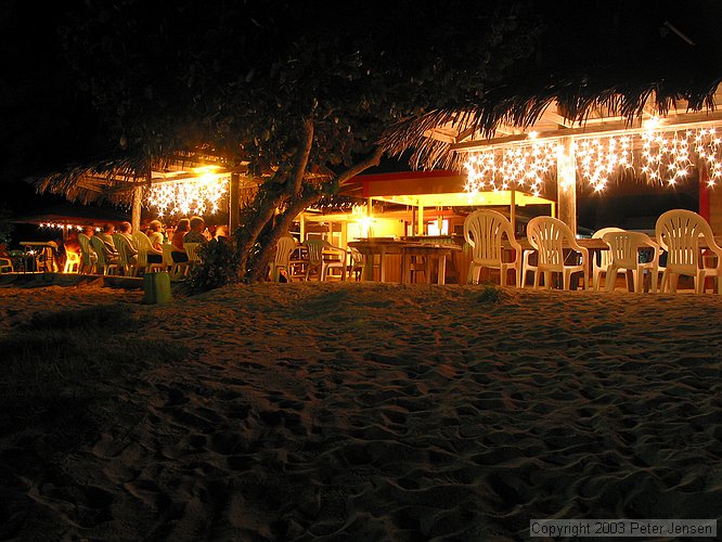 dinner at the Anegada Reef Hotel