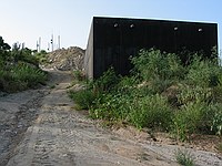 giant water cistern under construction on top of Peter Island