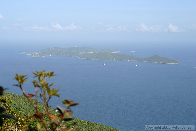 Peter Island from Sage Mountain; sahara dust adds a little haze