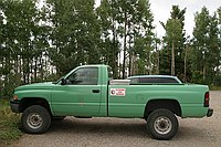 the van is just hiding behind the forest service truck