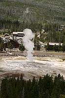 old Faithful sorta erupting; it really was unpredictable