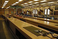 inside of parachute folding room, Missoula smoke jumpers